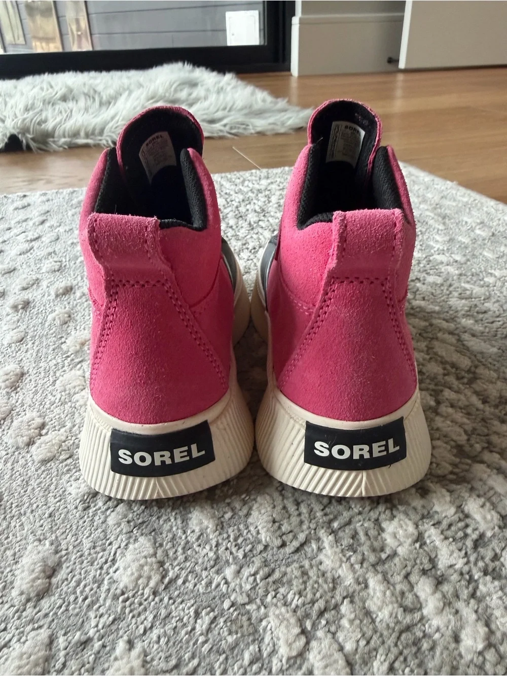 Sorel Pink and Black Kids Waterproof High-Top Boots